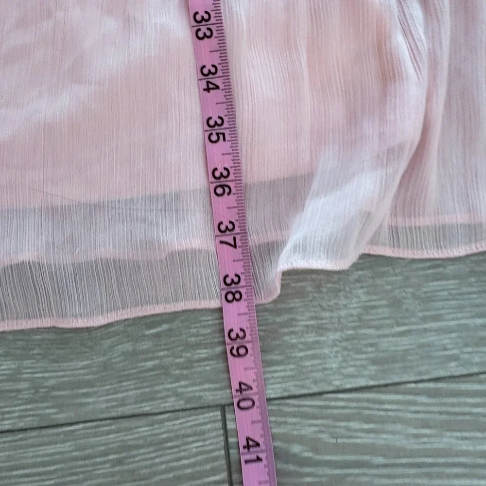 DKNY Womens Pink Tie Neck Long Sleeve Classic Look Pleated Swing Dress Size 12 - Picture 8 of 14